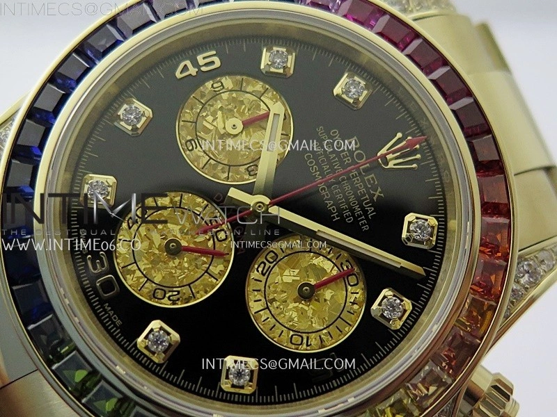 Daytona 116598RBOW Rainbow ZF 1:1 Best Edition Black Diamond Dial on YG Bracelet SH4130