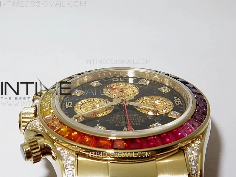 Daytona 116598RBOW Rainbow ZF 1:1 Best Edition Black Diamond Dial on YG Bracelet SH4130