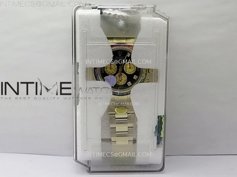Daytona 116598RBOW Rainbow ZF 1:1 Best Edition Black Diamond Dial on YG Bracelet SH4130