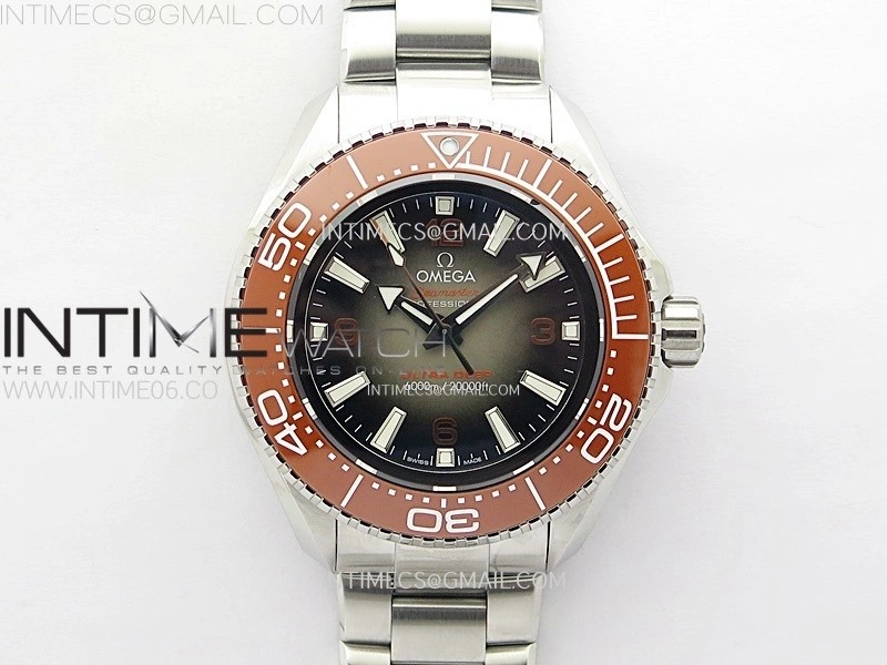 Seamaster 6000M Ultra Deep SS TF 1:1 Best Edition Gray Dial Orange Ceramic Bezel on SS Bracelet A2824