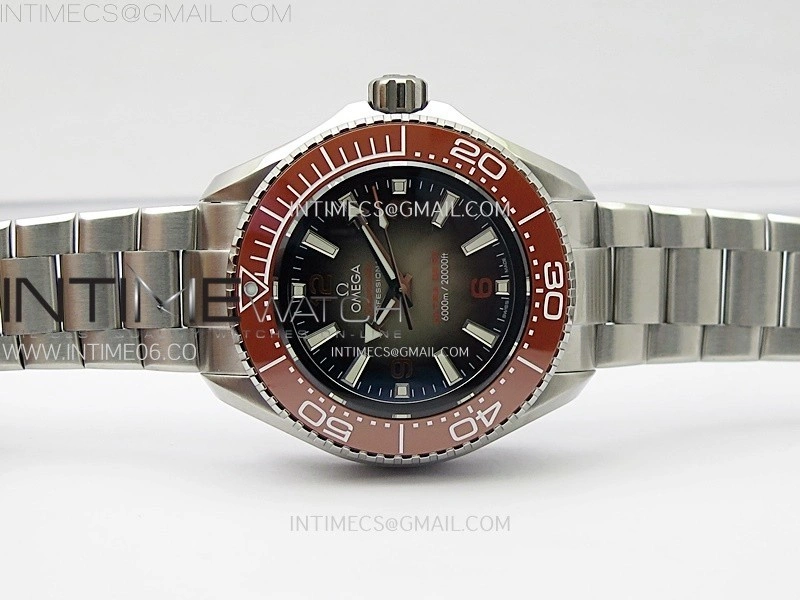 Seamaster 6000M Ultra Deep SS TF 1:1 Best Edition Gray Dial Orange Ceramic Bezel on SS Bracelet A2824
