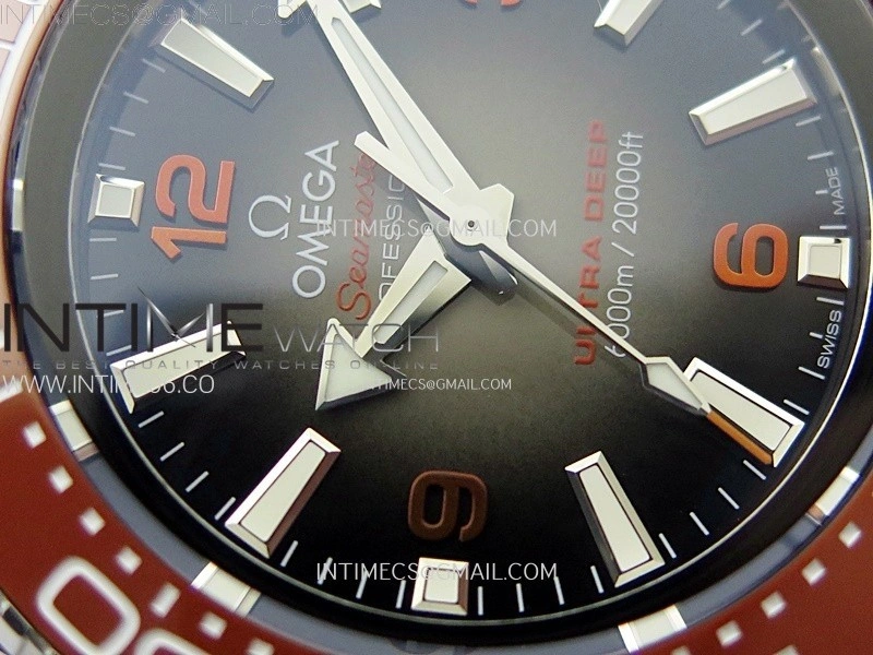 Seamaster 6000M Ultra Deep SS TF 1:1 Best Edition Gray Dial Orange Ceramic Bezel on SS Bracelet A2824