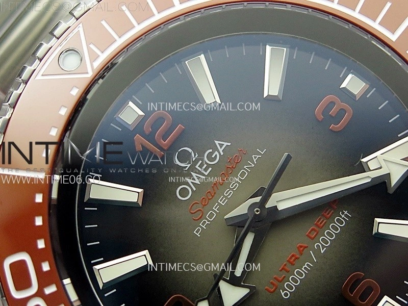 Seamaster 6000M Ultra Deep SS TF 1:1 Best Edition Gray Dial Orange Ceramic Bezel on SS Bracelet A2824