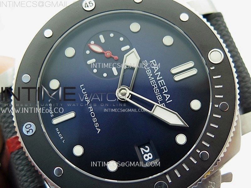 PAM1565 Luna Rossa Submersible 42mm VSF 1:1 Best Edition Blue Dial On Blue Fabric Strap P900