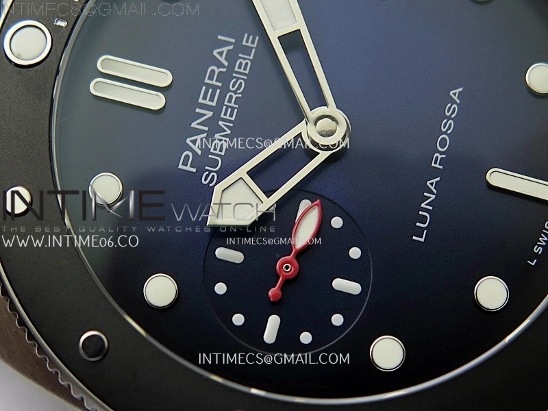 PAM1565 Luna Rossa Submersible 42mm VSF 1:1 Best Edition Blue Dial On Blue Fabric Strap P900