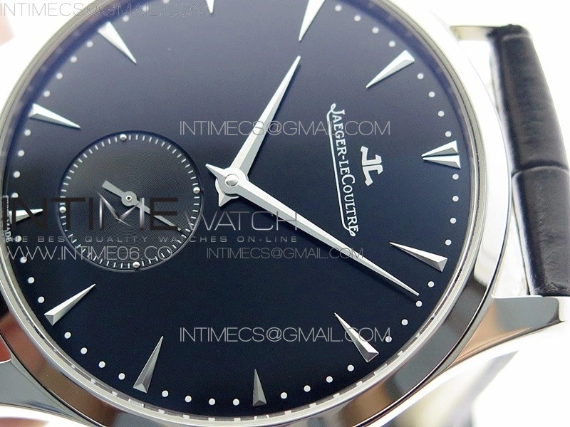 Master Ultra Thin Small Second SS ZF 1:1 Best Edition Black Dial on Black Leather Strap A896