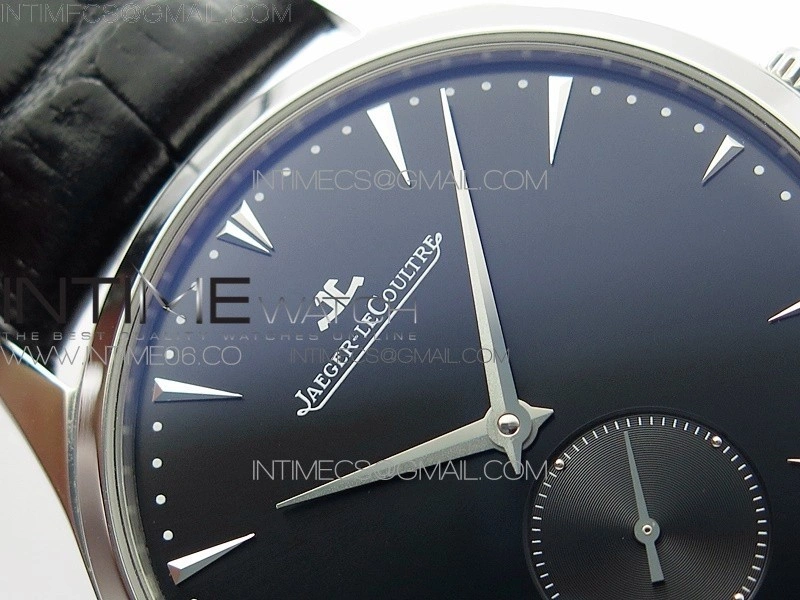 Master Ultra Thin Small Second SS ZF 1:1 Best Edition Black Dial on Black Leather Strap A896