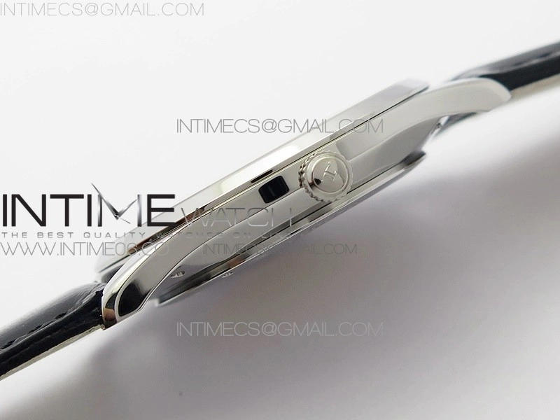 Master Ultra Thin Small Second SS ZF 1:1 Best Edition Black Dial on Black Leather Strap A896
