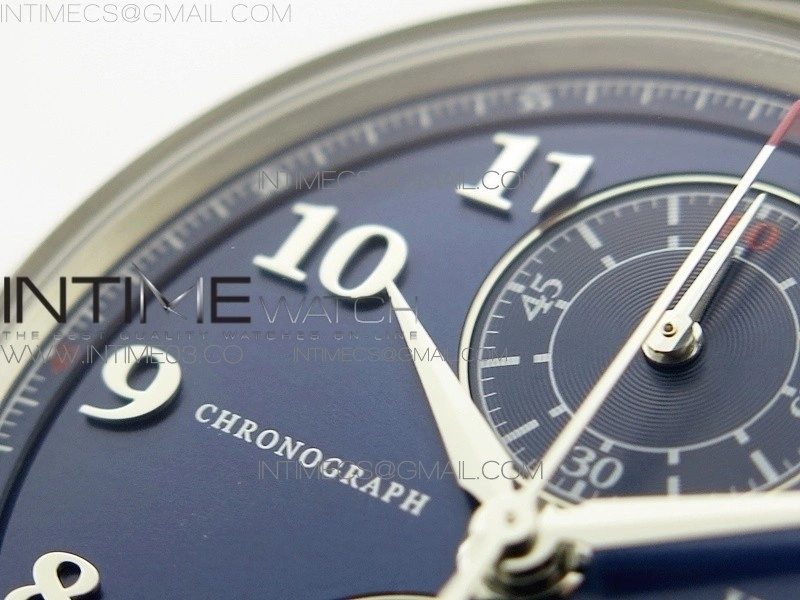 Da Vinci IW393402 SS ZF 1:1 Best Edition Blue Dial SS A7750 On Black Leather Strap