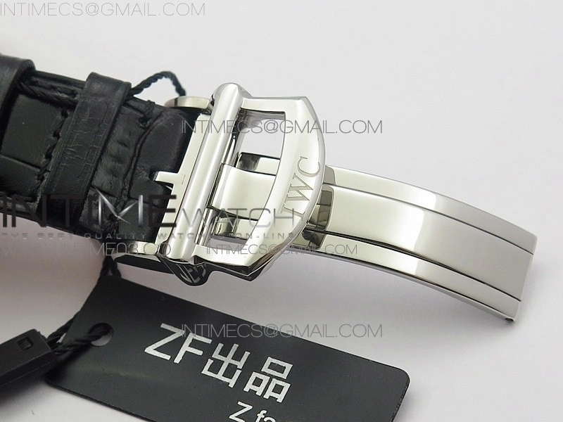 Da Vinci IW393402 SS ZF 1:1 Best Edition Blue Dial SS A7750 On Black Leather Strap