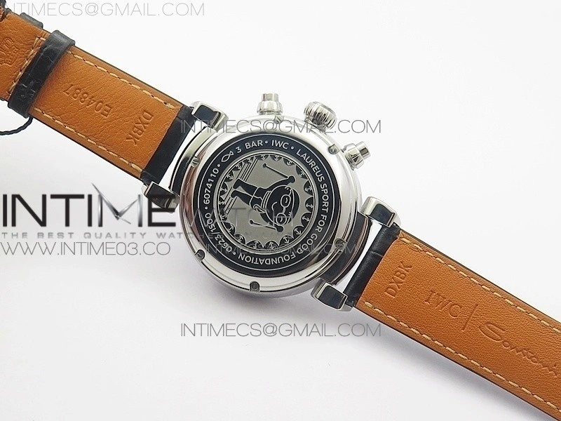 Da Vinci IW393402 SS ZF 1:1 Best Edition Blue Dial SS A7750 On Black Leather Strap