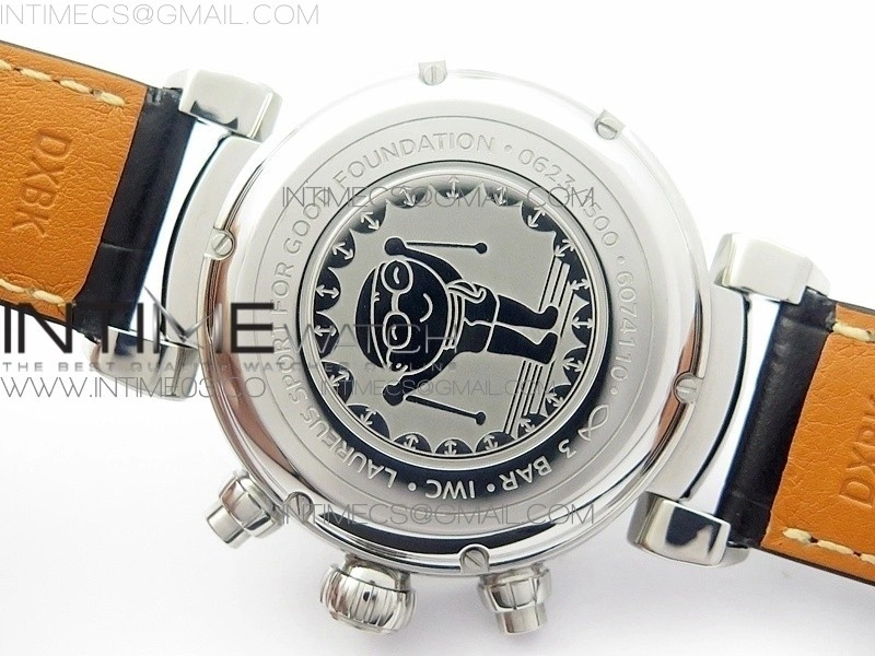 Da Vinci IW393402 SS ZF 1:1 Best Edition Blue Dial SS A7750 On Black Leather Strap