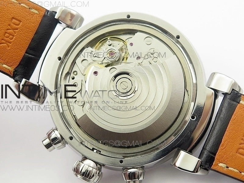 Da Vinci IW393402 SS ZF 1:1 Best Edition Blue Dial SS A7750 On Black Leather Strap