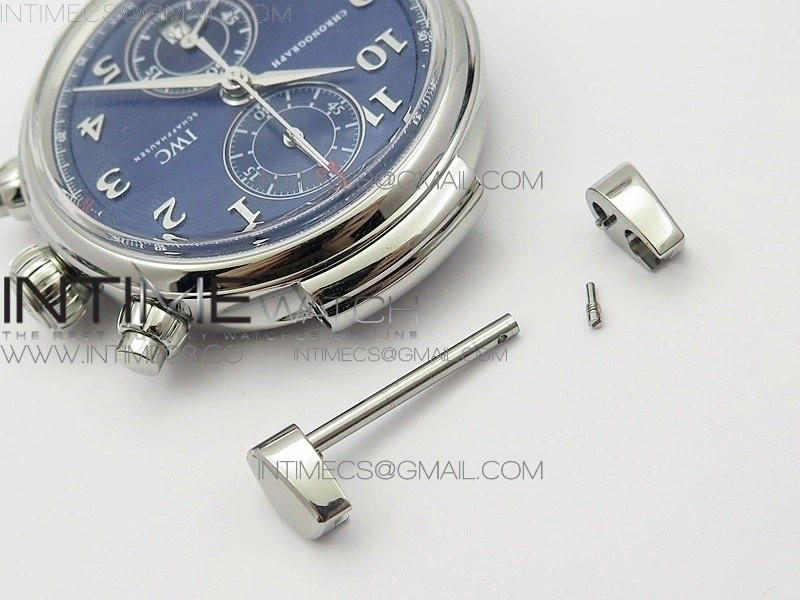 Da Vinci IW393402 SS ZF 1:1 Best Edition Blue Dial SS A7750 On Black Leather Strap