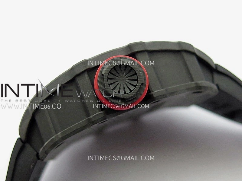 RM035-01 Black Carbon ZF Best Edition Skeleton Dial On Black Rubber Strap Super Clone RMUL2