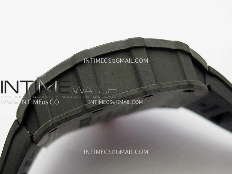 RM035-01 Black Carbon ZF Best Edition Skeleton Dial On Black Rubber Strap Super Clone RMUL2