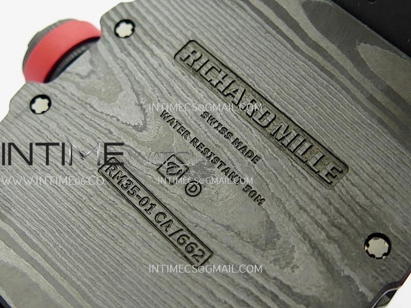RM035-01 Black Carbon ZF Best Edition Skeleton Dial On Black Rubber Strap Super Clone RMUL2
