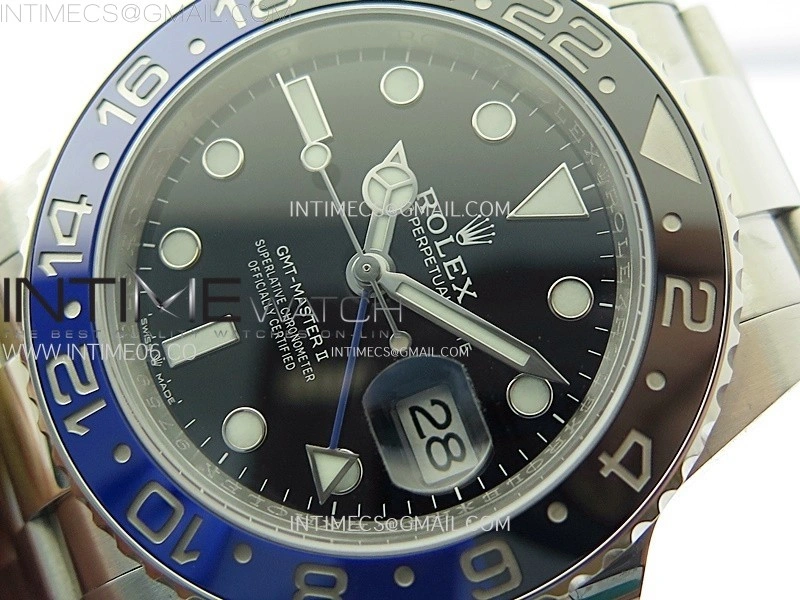 GMT Master II 126710 BLNR Blue Black Ceramic 904L SS AR+F 1:1 Best Edition Black Dial on Oyster Bracelet DD3285 CHS