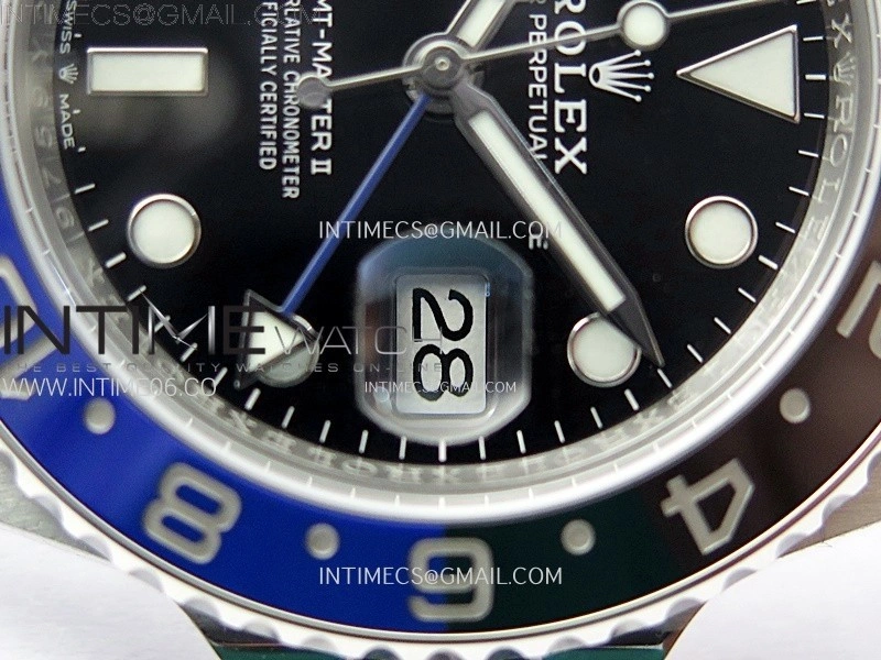 GMT Master II 126710 BLNR Blue Black Ceramic 904L SS AR+F 1:1 Best Edition Black Dial on Oyster Bracelet DD3285 CHS