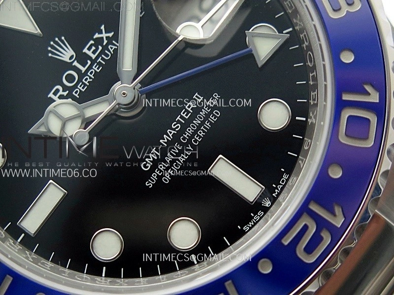 GMT Master II 126710 BLNR Blue Black Ceramic 904L SS AR+F 1:1 Best Edition Black Dial on Oyster Bracelet DD3285 CHS