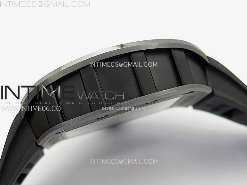 RM052 Skull Black Ceramic Real Tourbillon YSF 1:1 Best Edition Skull Dial on Black Rubber Strap