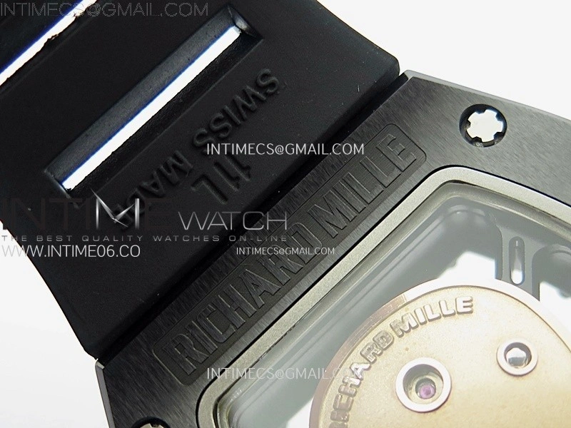 RM052 Skull Black Ceramic Real Tourbillon YSF 1:1 Best Edition Skull Dial on Black Rubber Strap