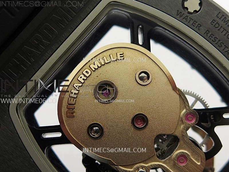 RM052 Skull Black Ceramic Real Tourbillon YSF 1:1 Best Edition Skull Dial on Black Rubber Strap