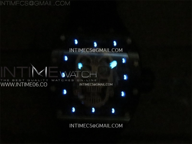 RM052 Skull Black Ceramic Real Tourbillon YSF 1:1 Best Edition Skull Dial on Black Rubber Strap