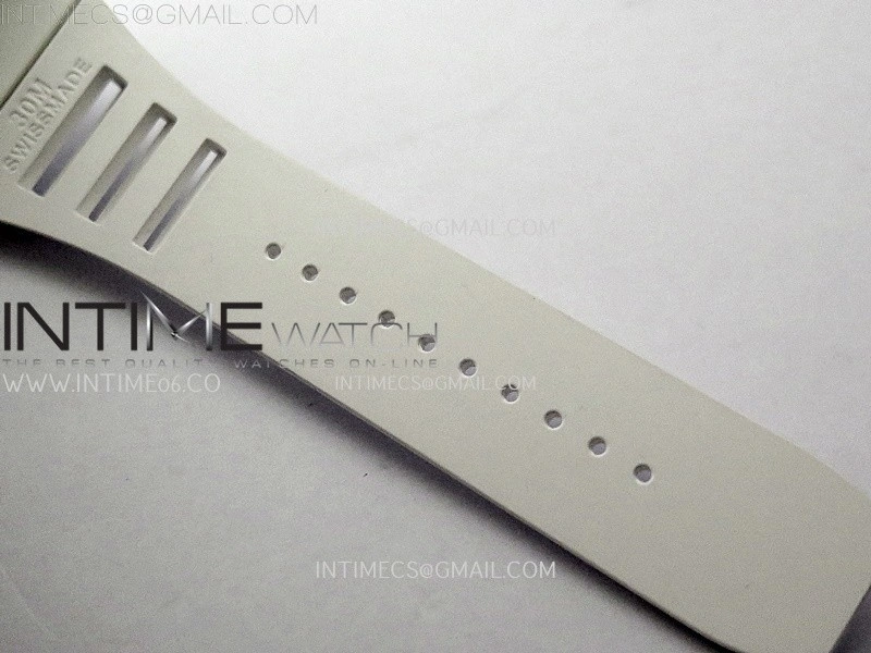 RM055 White Ceramic Black Inner RMF Best Edition Skeleton Dial On White Rubber Strap RMUL2 Super Clone