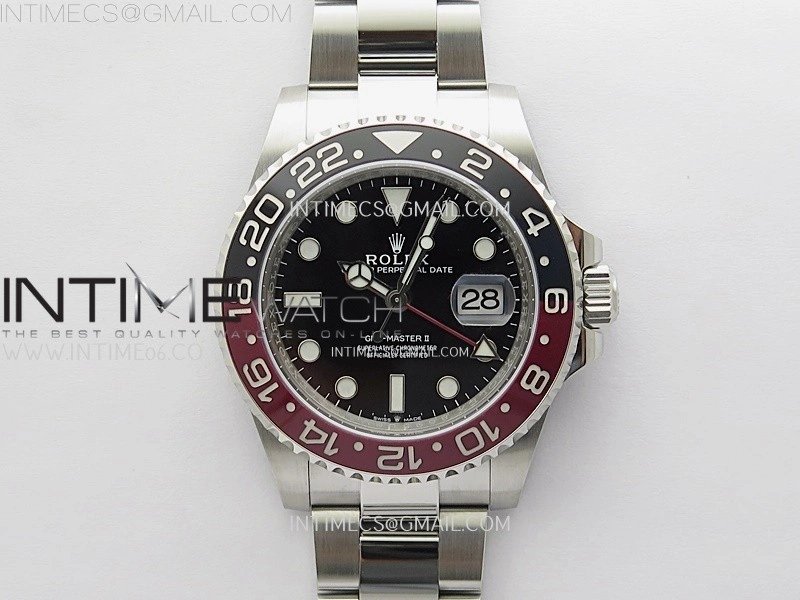 GMT-Master II 126710 Black Red Ceramic 904L SS ARF Best Edition Black Dial on Oyster Bracelet VR3285 CHS