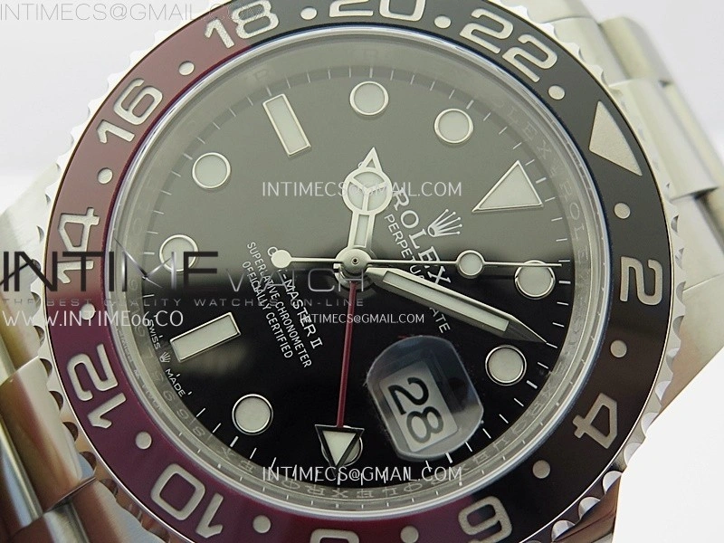 GMT-Master II 126710 Black Red Ceramic 904L SS ARF Best Edition Black Dial on Oyster Bracelet VR3285 CHS