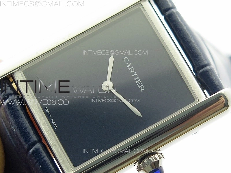 Tank Louis Ladies 25mm SS 8848F 1:1 Best Edition Blue Dial on Blue Leather Strap Ronda Quartz