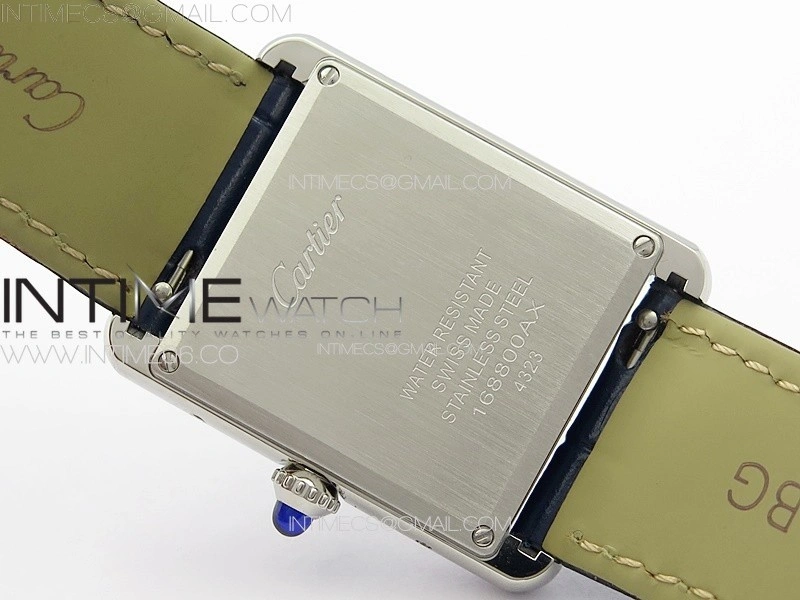 Tank Louis Ladies 25mm SS 8848F 1:1 Best Edition Blue Dial on Blue Leather Strap Ronda Quartz