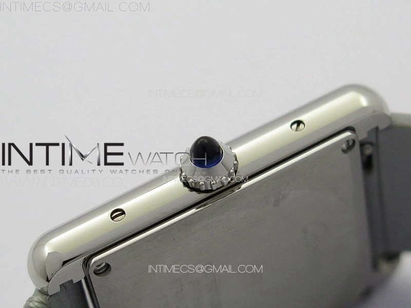 Tank Louis Ladies 25mm SS 8848F 1:1 Best Edition White Dial on GrayLeather Strap Ronda Quartz