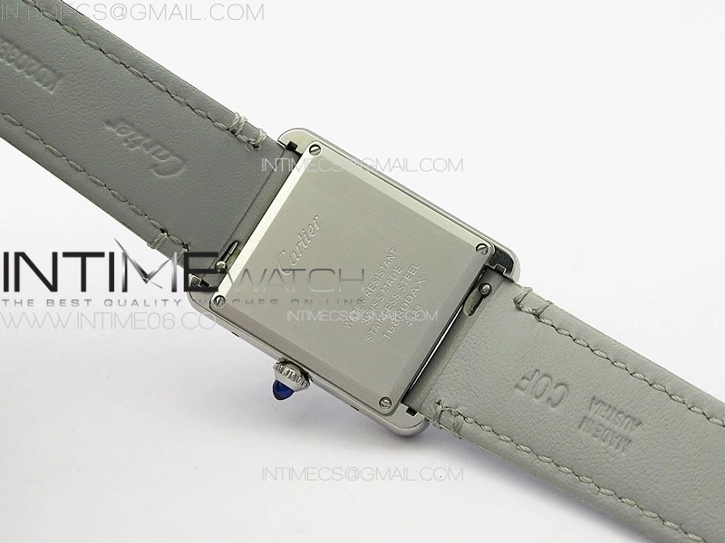 Tank Louis Ladies 25mm SS 8848F 1:1 Best Edition White Dial on GrayLeather Strap Ronda Quartz