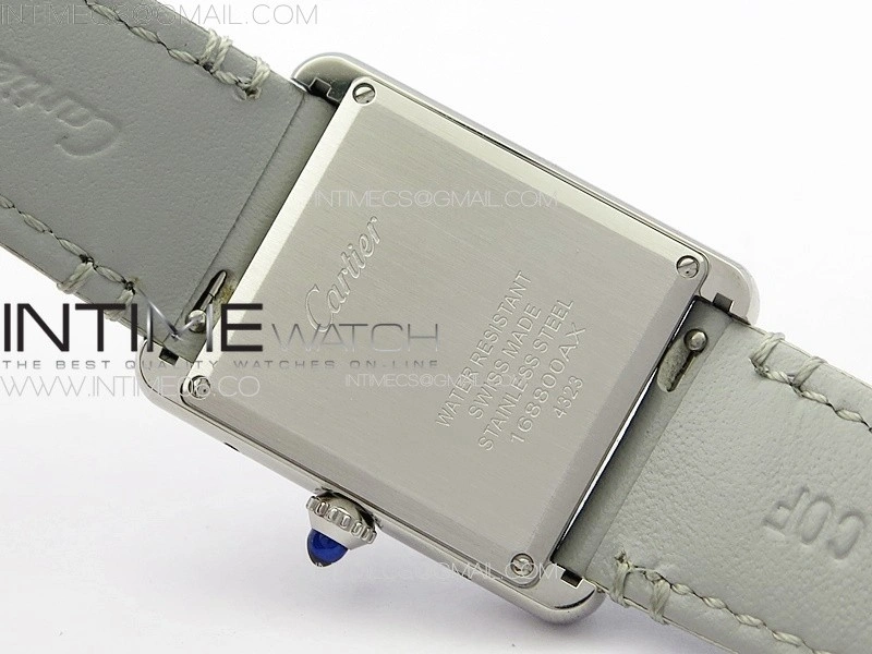 Tank Louis Ladies 25mm SS 8848F 1:1 Best Edition White Dial on GrayLeather Strap Ronda Quartz