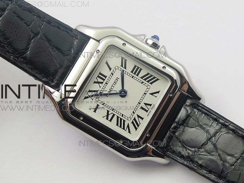 Panthère Secrete Ladies 27mm SS 8848F 1:1 Best Edition White Dial on Black Croco Strap Ronda Quartz