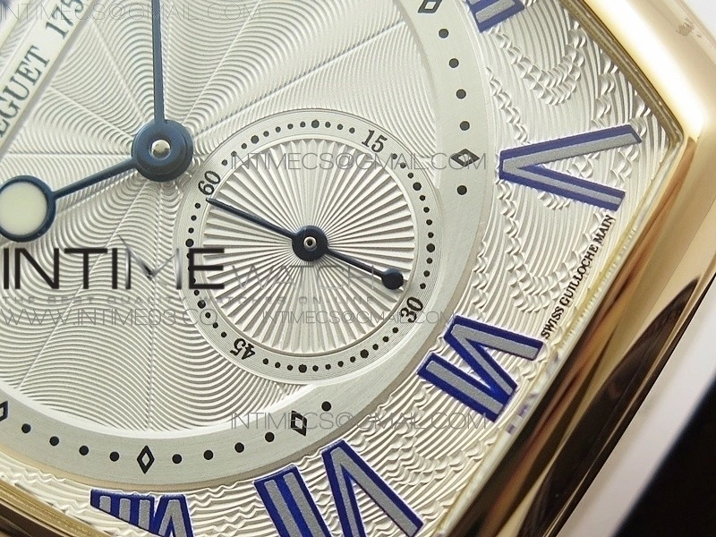 Heritage @12 big date RG HGF White Dial Blue Roman Markers on Brown Leather Strap A23J