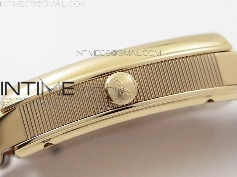 Heritage @12 big date RG HGF White Dial Blue Roman Markers on Brown Leather Strap A23J