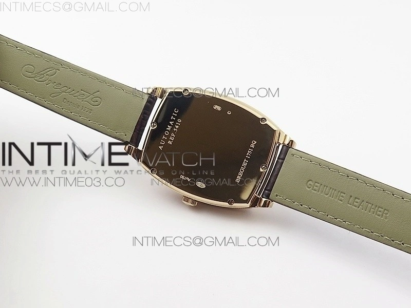 Heritage @12 big date RG HGF White Dial Blue Roman Markers on Brown Leather Strap A23J