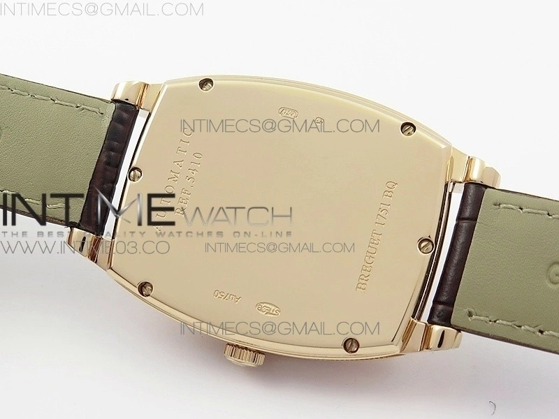 Heritage @12 big date RG HGF White Dial Blue Roman Markers on Brown Leather Strap A23J