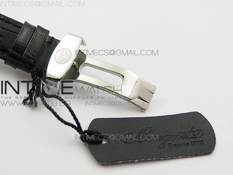 Heritage @12 big date SS HGF White Dial Blue Roman Markers on Black Leather Strap A23J