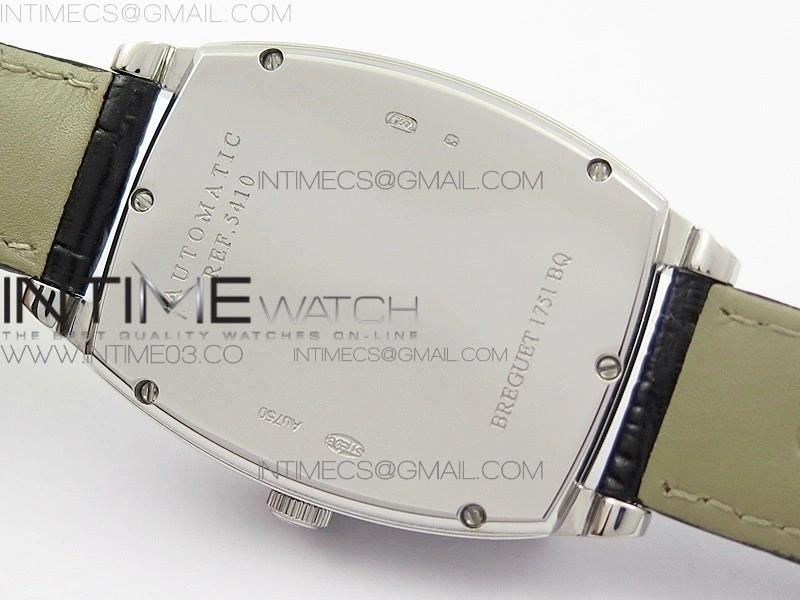 Heritage @12 big date SS HGF White Dial Blue Roman Markers on Black Leather Strap A23J