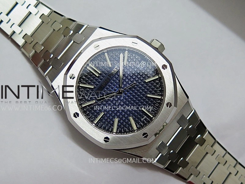 Royal Oak 41mm 15510BC Gain Weight DDF 1:1 Best Edition Smoke Blue Dial On SS Bracelet Super Clone DD4302