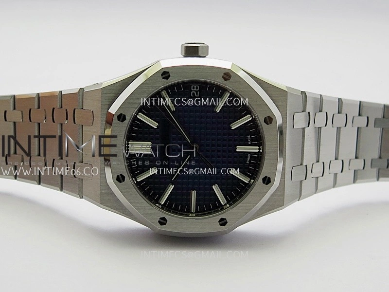 Royal Oak 41mm 15510BC Gain Weight DDF 1:1 Best Edition Smoke Blue Dial On SS Bracelet Super Clone DD4302