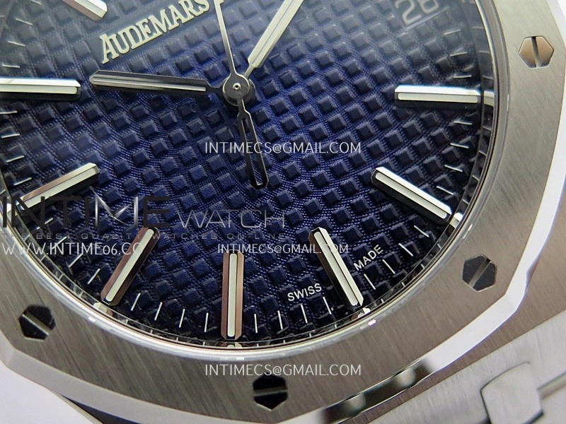 Royal Oak 41mm 15510BC Gain Weight DDF 1:1 Best Edition Smoke Blue Dial On SS Bracelet Super Clone DD4302