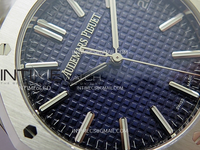 Royal Oak 41mm 15510BC Gain Weight DDF 1:1 Best Edition Smoke Blue Dial On SS Bracelet Super Clone DD4302