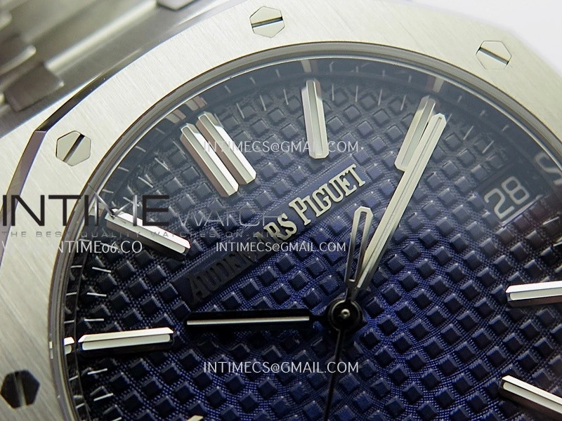 Royal Oak 41mm 15510BC Gain Weight DDF 1:1 Best Edition Smoke Blue Dial On SS Bracelet Super Clone DD4302