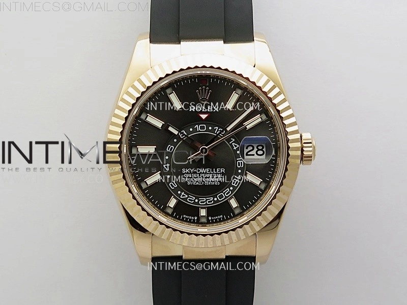 Sky-Dweller 336235 Gain Weight RG ZF 1:1 Best Edition Gray Dial On Oysterflex Rubber Strap Asian 2824