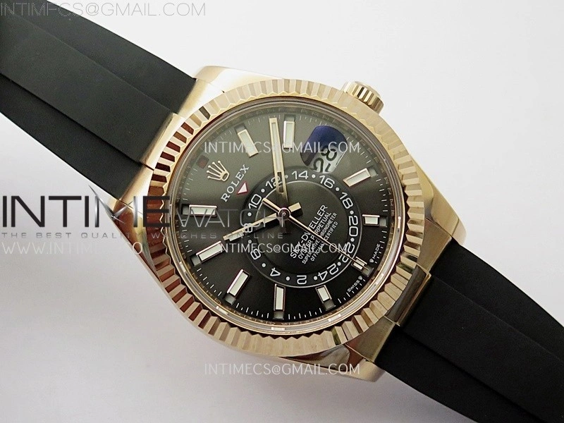 Sky-Dweller 336235 Gain Weight RG ZF 1:1 Best Edition Gray Dial On Oysterflex Rubber Strap Asian 2824